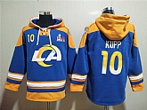Rams 10 Cooper Kupp Royal Super Bowl LVI All Stitched Sweatshirt Hoodie,baseball caps,new era cap wholesale,wholesale hats